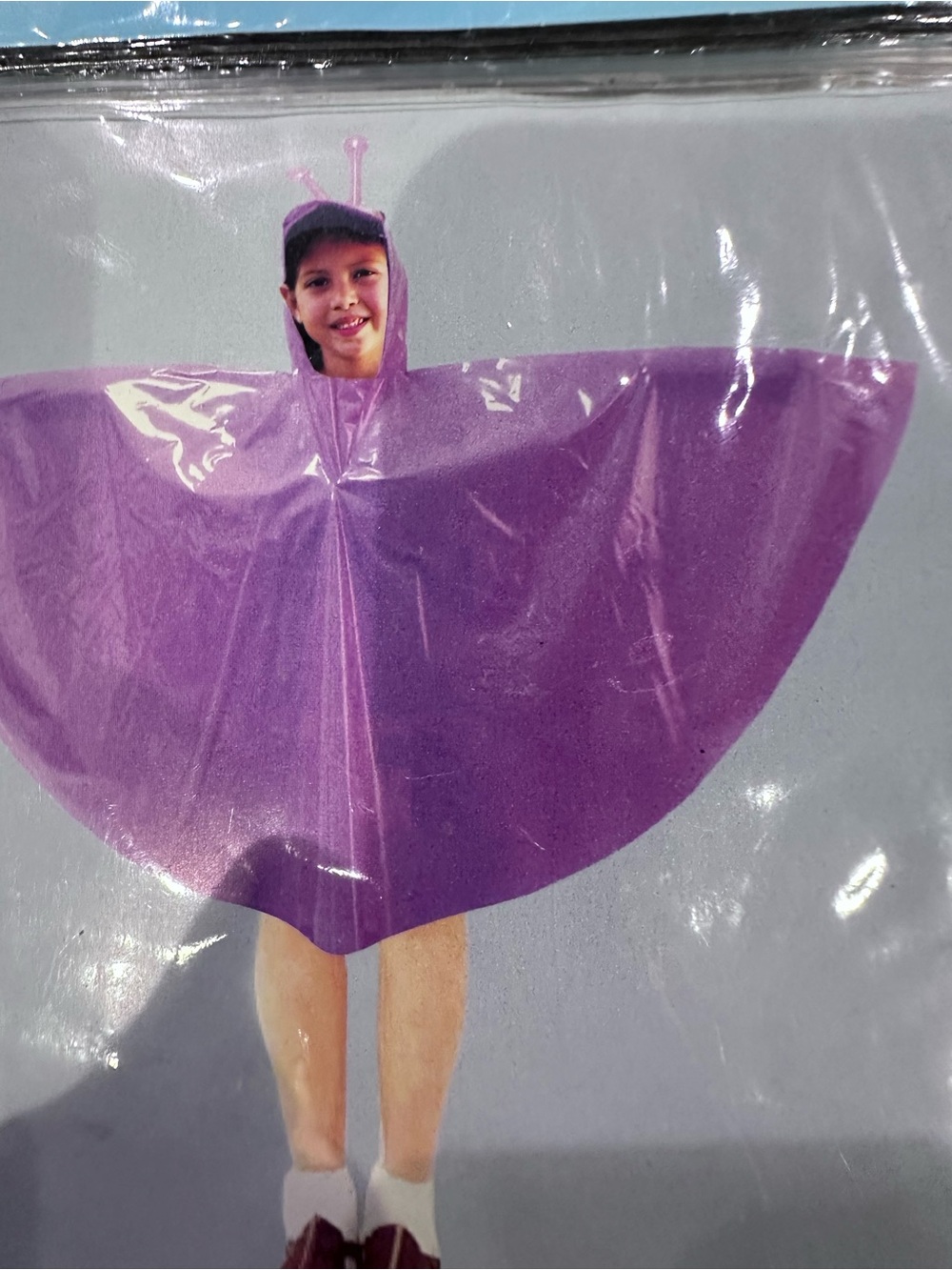 J.O.A. Purple Butterfly Kids Rain Poncho